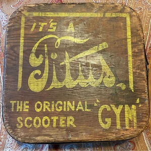 Vintage Titus Original Gym Scooter On Casters Wood Old School PE Racing